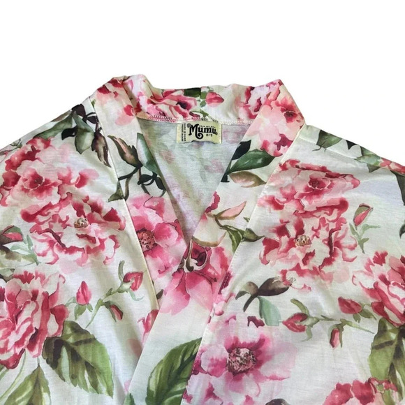 Show Me Your MuMu White Floral Print Robe Short Sleeve Size Small Women's - Picture 2 of 12